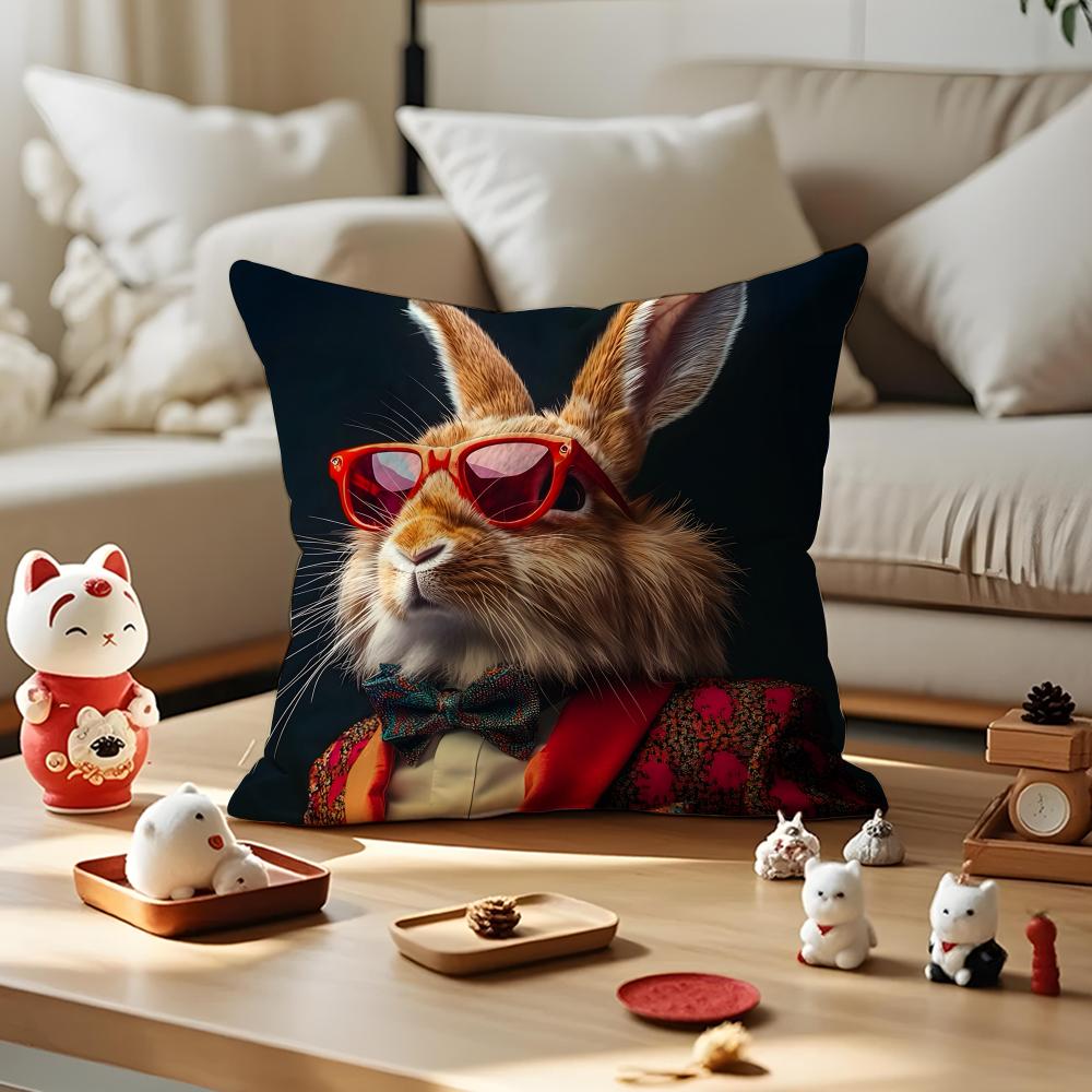 Maximalist Eclectic Animal Cushion Cover Silky Short Plush with Invisible Zipper Dustproof Sofa Pillow Cover for Home Decor