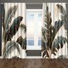 Vintage Palm Leaf Print Curtains Polyester Fabric Suitable Bedroom Living Room Decoration Curtain Machine Washable Perfect For