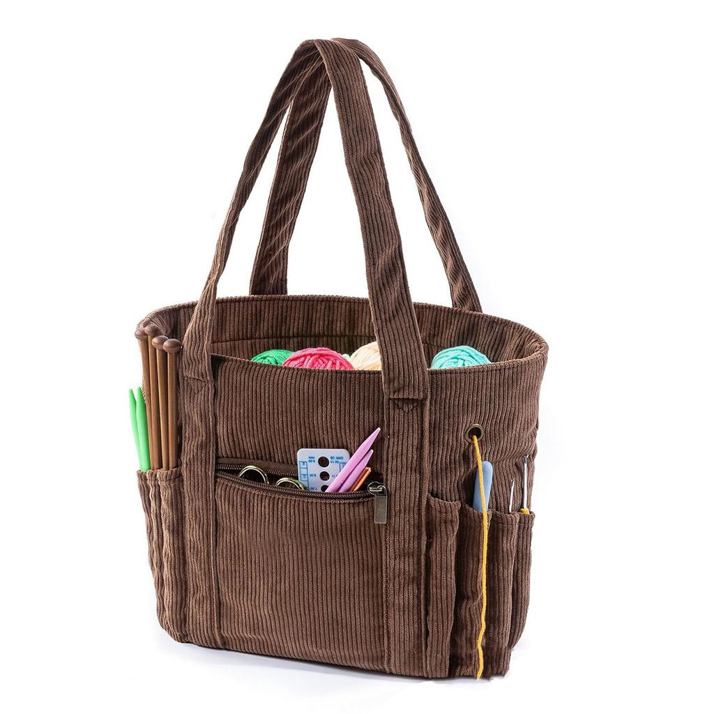 Crochet Bag Yarn Storage Bag Knitting Bag for Crochet Yarn Hook Needle Knitting Project Bag Travel Craft Project Bag