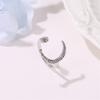 Korean Style Star Moon Opening Rings Rhinestone Crescent Moon Ring Personality Couple Ring  Couple