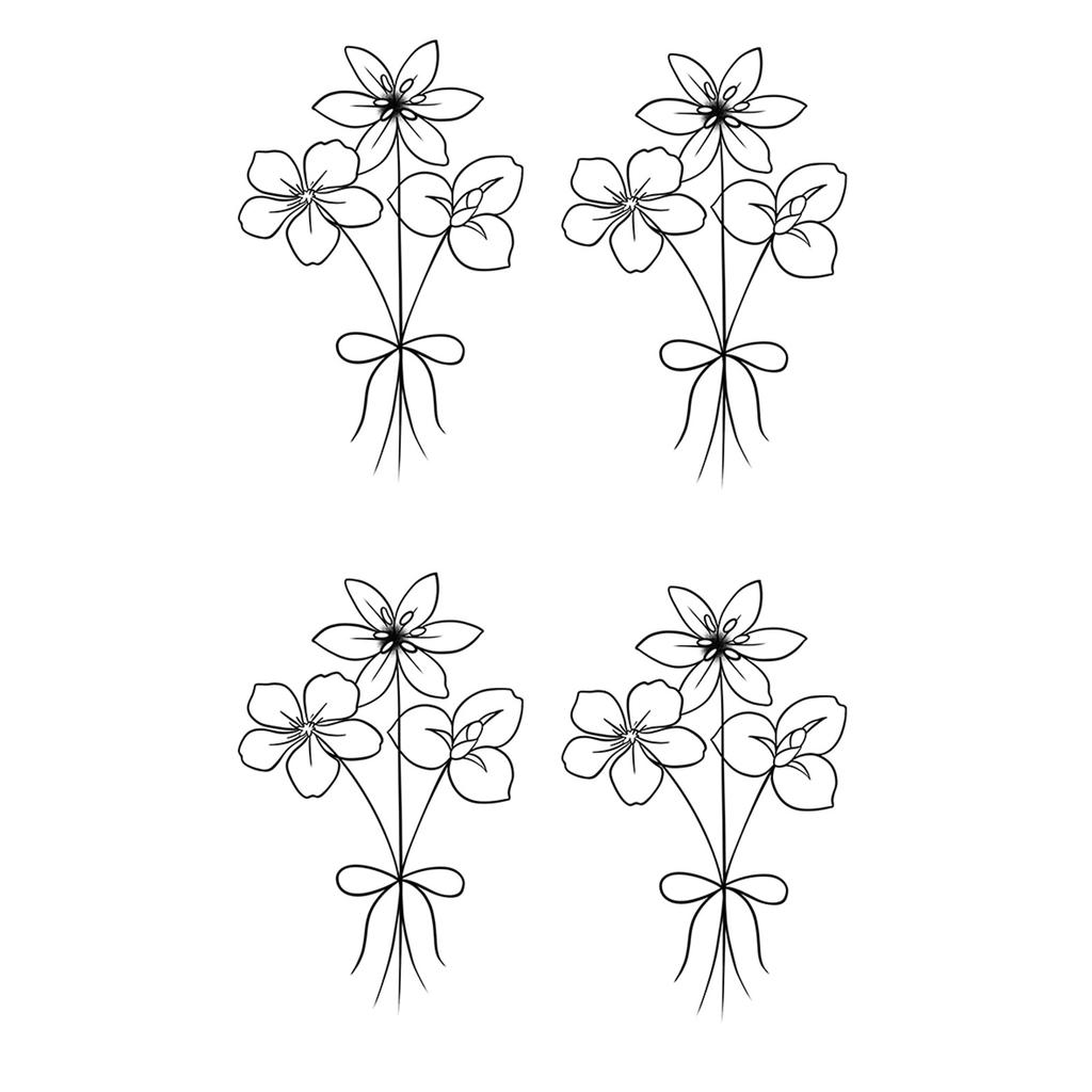 High-End Small Fresh Color Beautiful English Flower Hand Collarbone Simulation Flower Tattoo Sticker