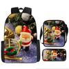 Christmas Backpack, 3D Digital Printed Backpack, Shoulder Bag, Pencil Case, Three-Piece Set