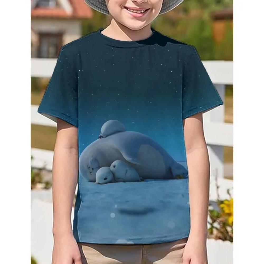 Summer Casual Boys/girls Soft Tops SEALOOK New Style Animation Cartoon Print Casual Tee 3D Printing Children Comfortable T-shirt Cute T-shirt 3D Anime