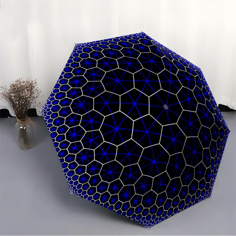 1pc Hexagonal Pattern Automatic Umbrella - 8-Rib Foldable Design, Outdoor Adventures, and Family Celebrations Yy250829025