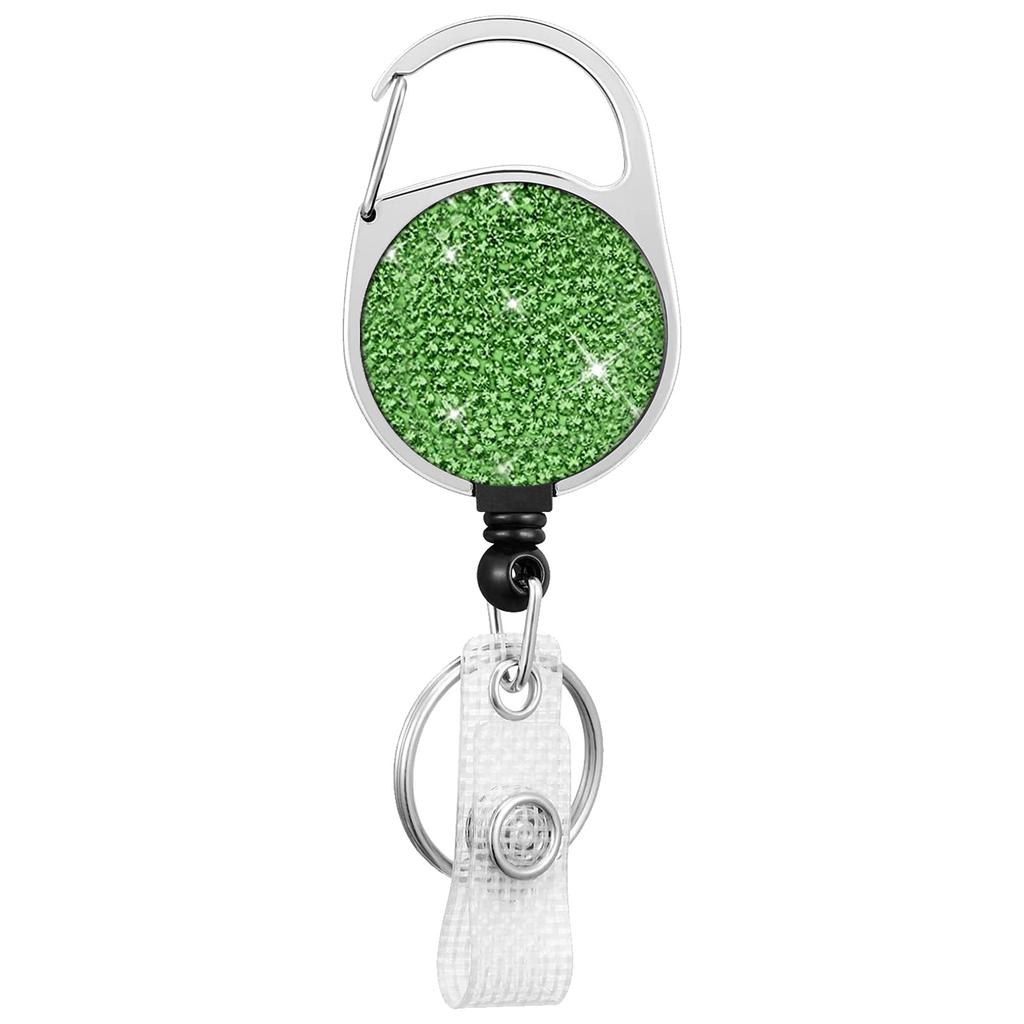 Retractables Keyring Wire Rope Rhinestones Badges Holder Antitheft Buckle Rope Outdoor Retractables Keychains