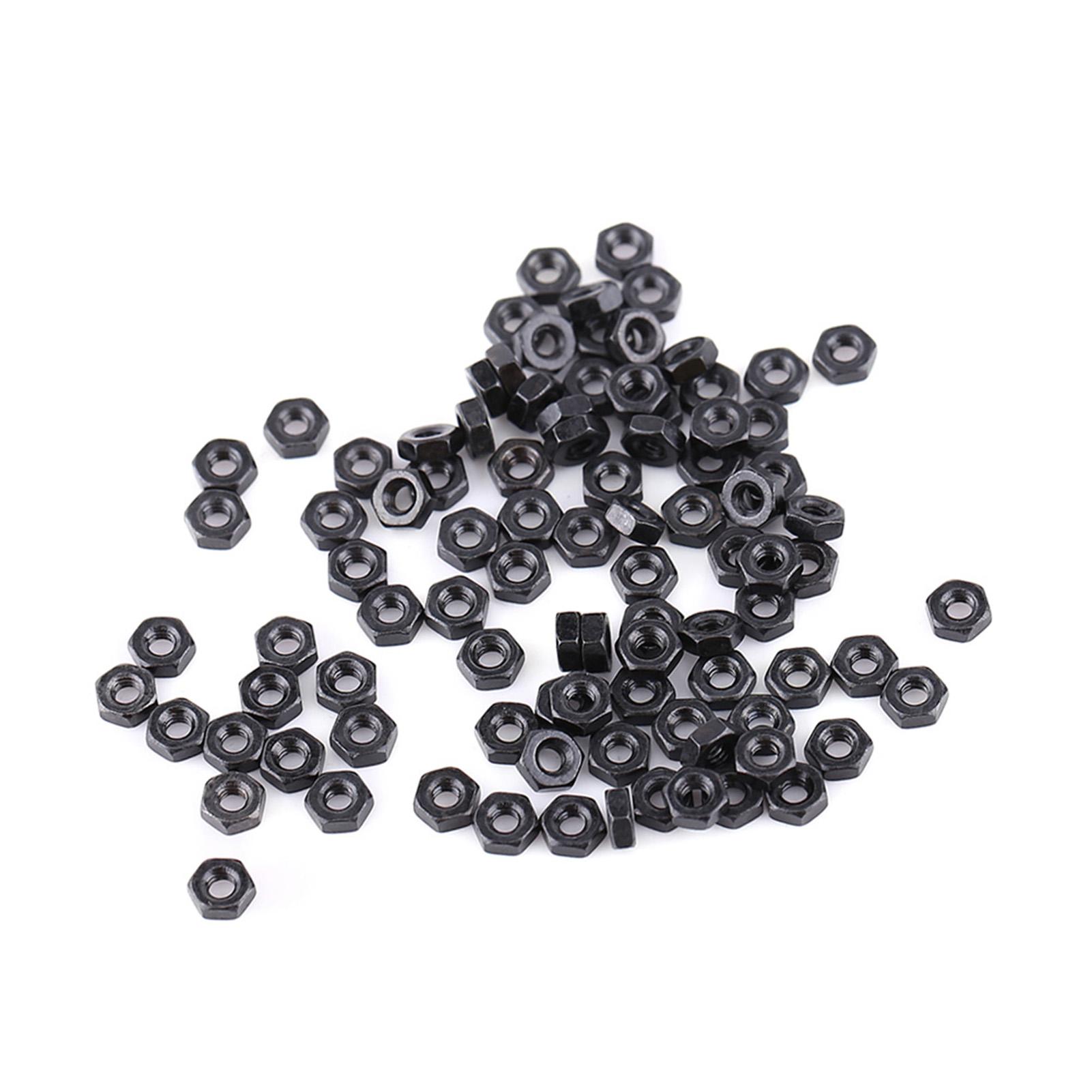 

100pcs Din934 M2 M5 Black Zinc Plated Carbon Steel Metric Thread Hex Hexagonal Nuts Type 1