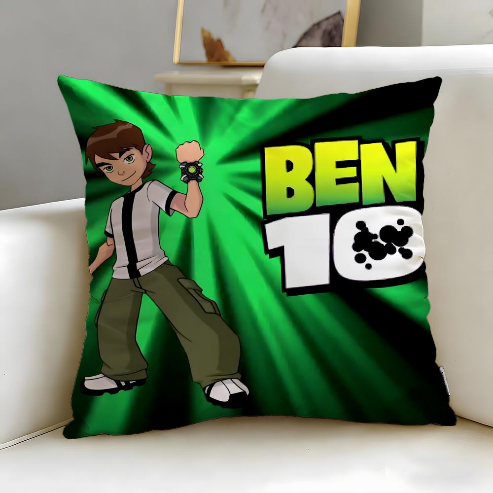 Classic Cartoon Ben 10 Ultimate Alien Cushion Cover Soft & Easy-Wash Pillow Case – Versatile for Couch, Bed, Travel and Office