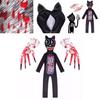Sirenhead Cartoon Katze Einteiler Kostüm für Kinder Halloween Cosplay Outfit Terror Spiel-inspiriert