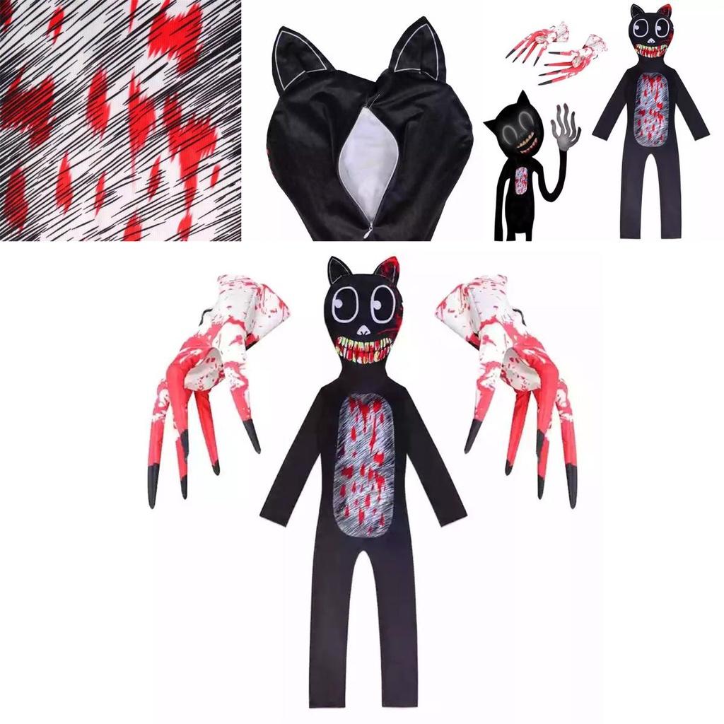 Sirenhead Cartoon Katze Einteiler Kostüm für Kinder Halloween Cosplay Outfit Terror Spiel-inspiriert