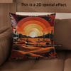 2D Southwestern Desert Sunset Throw Pillow Covers** Pattern Cushion Cover Suitable For Sofa Bedroom Car Pillow Cover