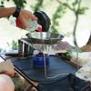 Stainless Steel Camping Pot Holder Portable Camping Stove Stand Folding Grill Table Desk with Storage Bag for Outdoor Travel