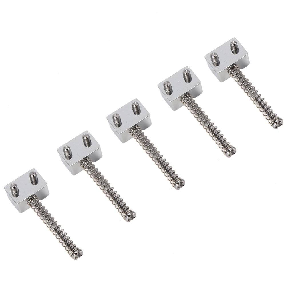 5PCS Spring Screws String Saddles Metal Electric Bass Bridge Saddles  Bass Electric Guitar Kits
