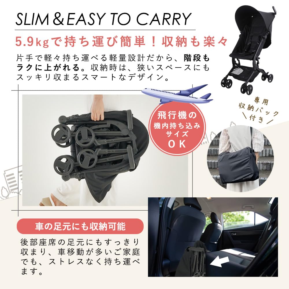 Baby für Babys 0 Monate und enne. Kinderwagen, A-Typ, B-Typ, leicht, kompakt, faltbar, Handgepäck, tragbar, verstellbar, rückwärtsgerichtet, 2 Jahre