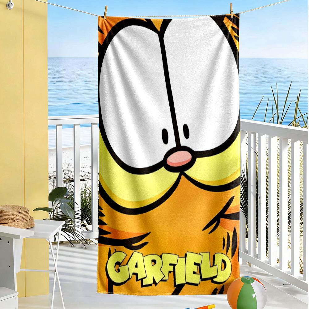 Garfield S Playful Adventure Beach Towel Quick-Dry Soft Microfiber Comfortable Lightweight