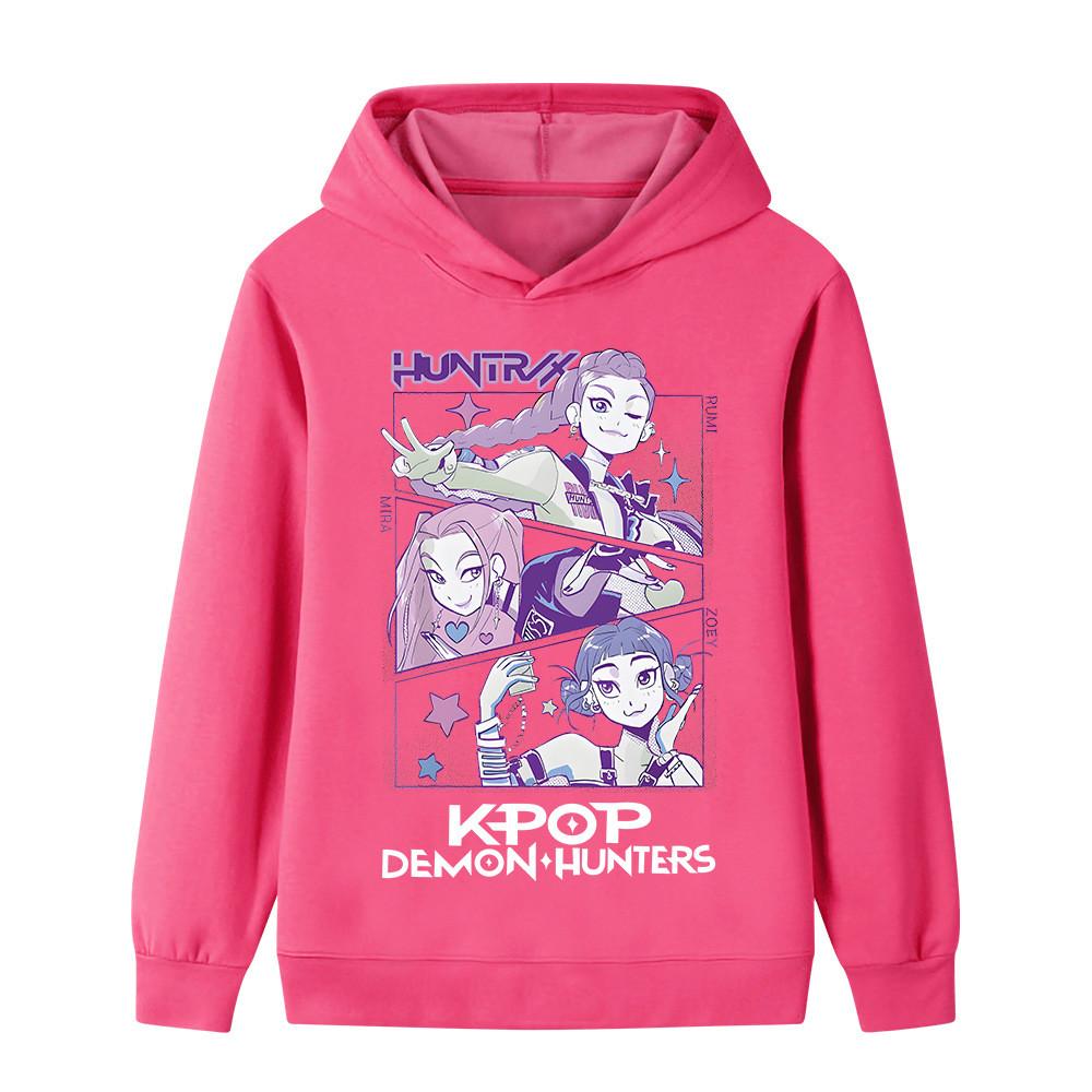 B1198 Kids Boys Girls Kpop Rumi Zoey Mira Print Long Sleeves Hoodie