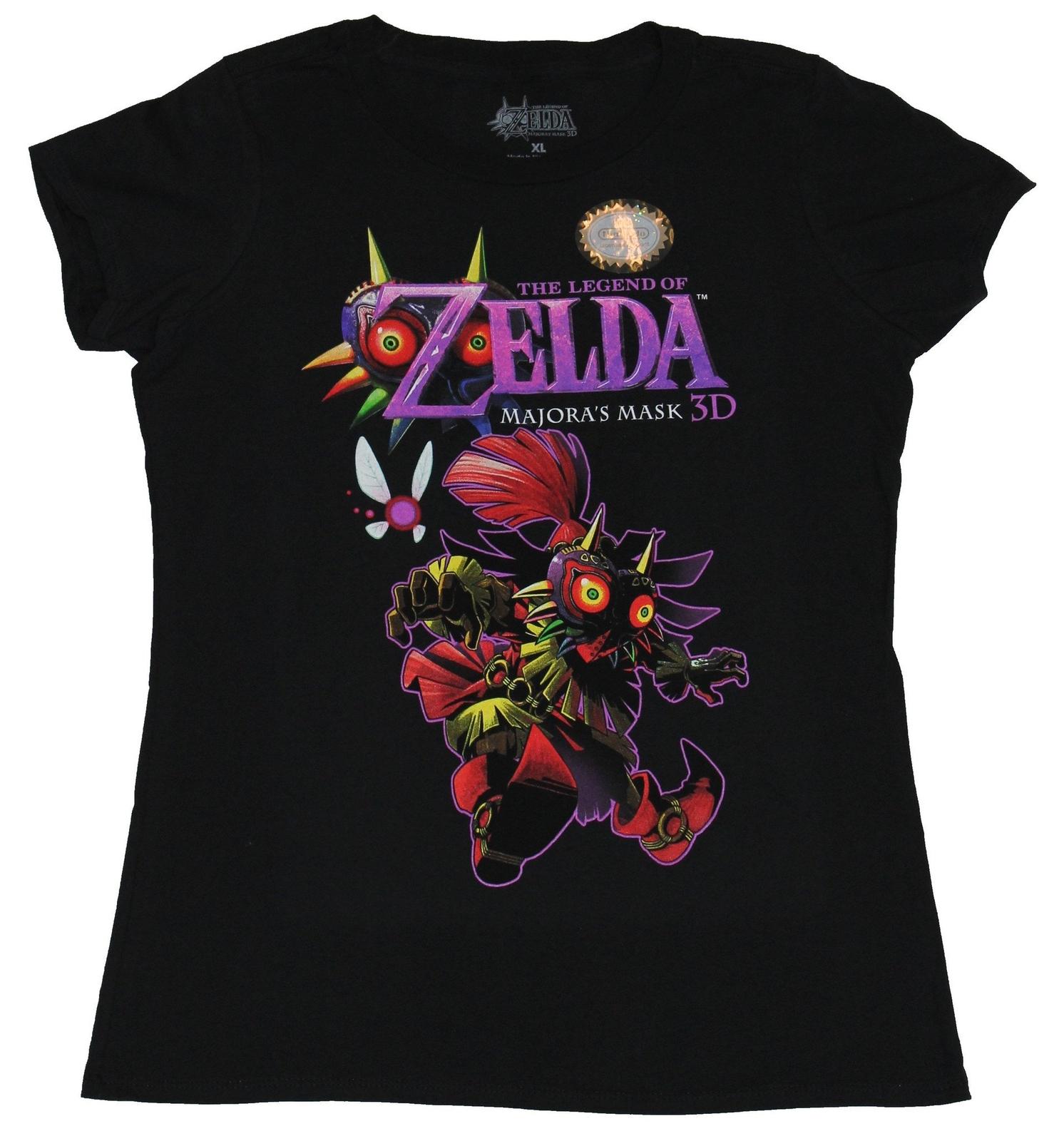 Legend of Zelda Girls Juniors T-Shirt - Majoras Mask 3D Diving Skull Kid Link XXXXL