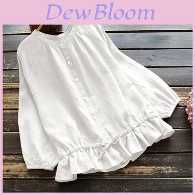 Cotton Linen Solid Color Shirt With Long Sleeves For Casual Office Wear