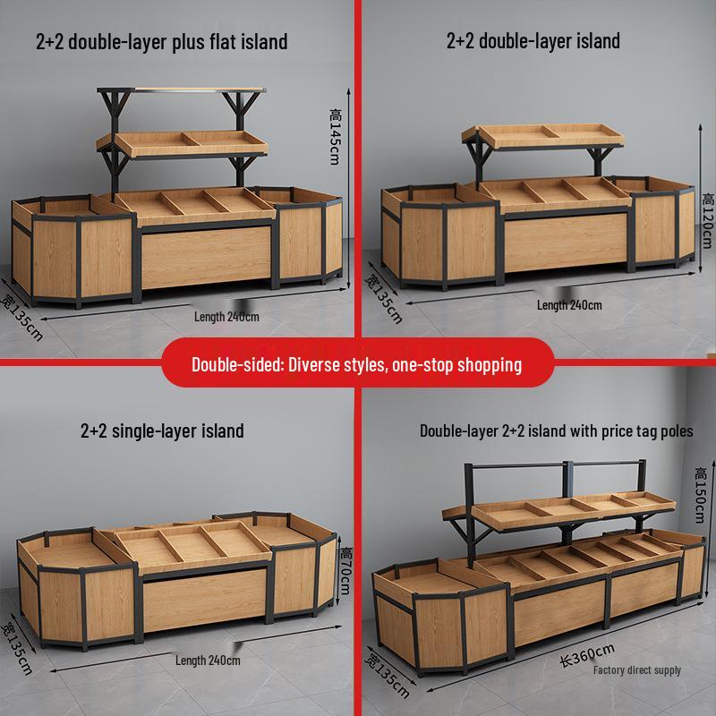 Creative Multilayer Fruit & Vegetable Display Rack for Supermarkets