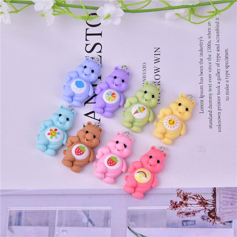 10Pcs/pack Mini Bear Cartoon Resin Pendant Charms For DIY Jewelry Making Accessories