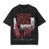 Three Days Grace Alienation Tour  Outfit Washed T Shirts Unisex Women Streetwear Hip Hop TShirts Printed Shirt Short Sleeve