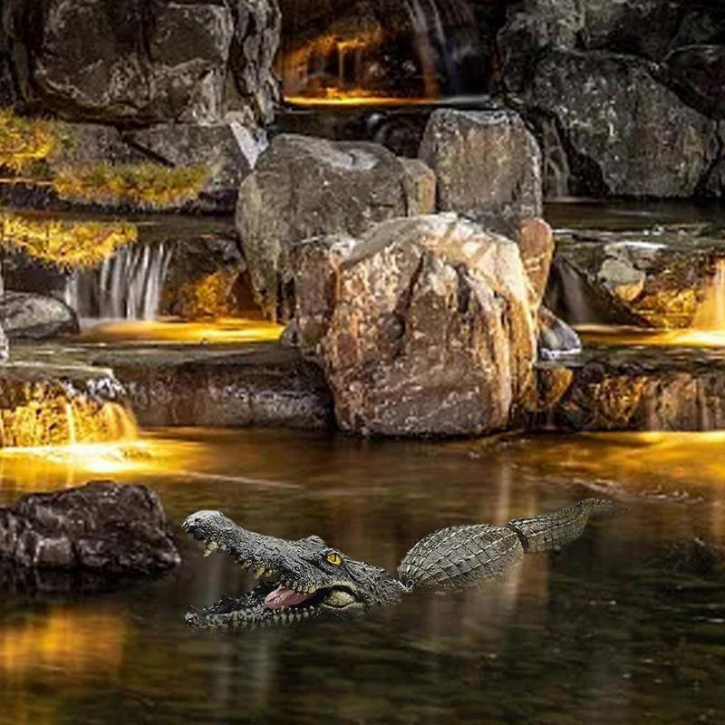 Floating Resin Alligators Replicas Decoys Outdoor Water Decoration For Poolside Landscaping Bird Deterrents