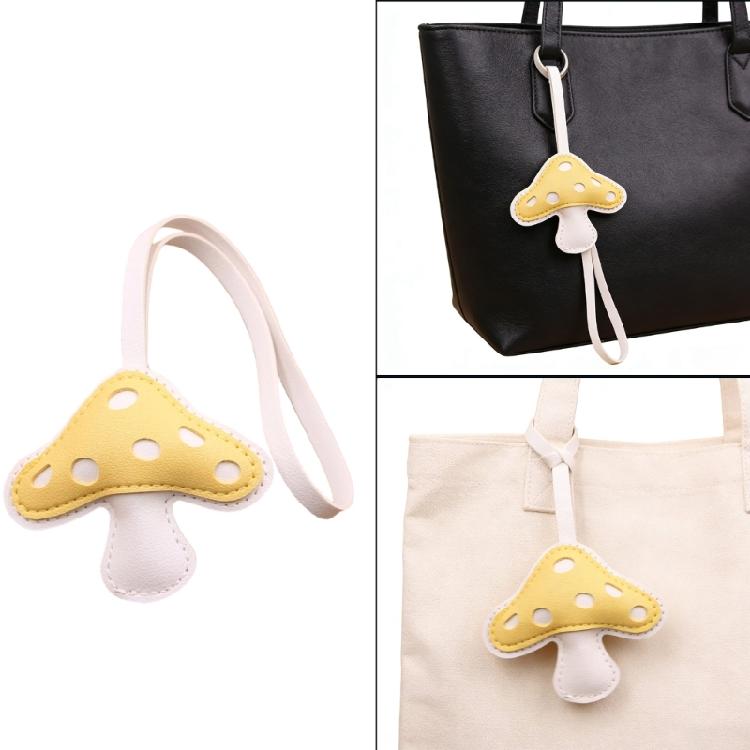 Artificial Leather Mushroom Handmade Keychain Lanyard for Long Time Use Key Management