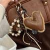 Yogodlns Fashion Fluffy Heart Pendant Braided Rope Bag Pendant Simple All-matching Bag Decoration Accessories