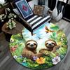 Sloths Round Area Rug,Carpet Rug for Living Room Bedroom Sofa Playroom Decor,Non-slip Floor Mat