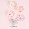 10Pcs Simulated Flower Hair Clip Gradient Floral Rhinestone Girl Hairpin Rustic Kid Accessories Headdress For Beach School Party