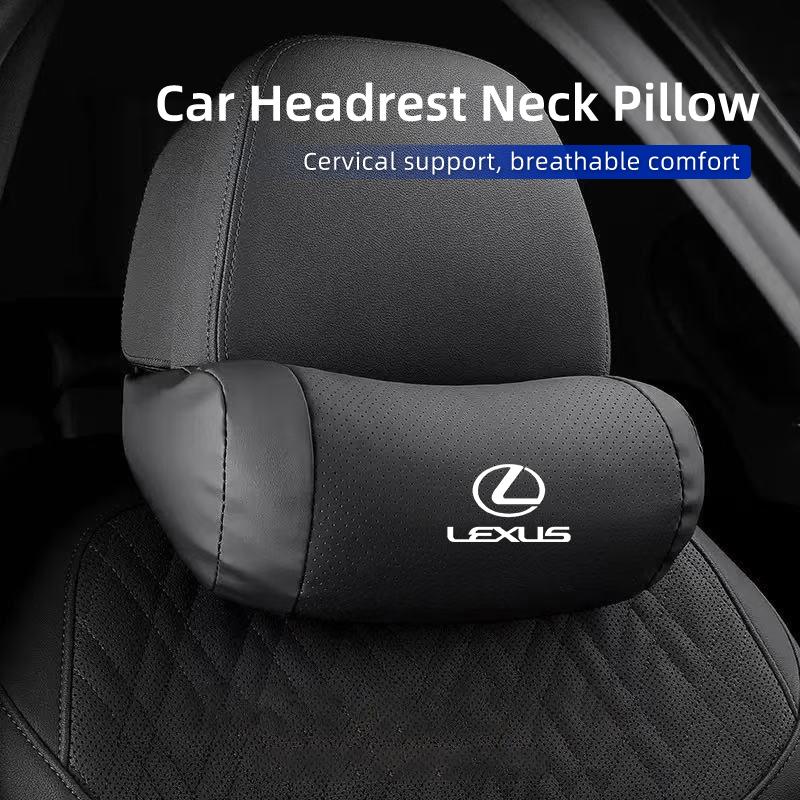 Car Headrest Breathable Seat Pillow Leather Neck Support Interior For Lexus CT200h ES250 ES300h IS250 IS200 GS300 GS460 GX470
