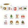 500 Sheets/roll Christmas Stickers, Children's Holiday Stickers Gift Packaging Envelope Sealing Cartoon DIY Stickers