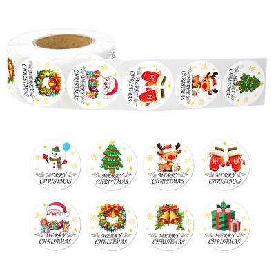 500 Sheets/roll Christmas Roll Stickers, Children's Holiday Stickers, Gift Packaging, Envelope Sealing, Cartoon DIY Stickers