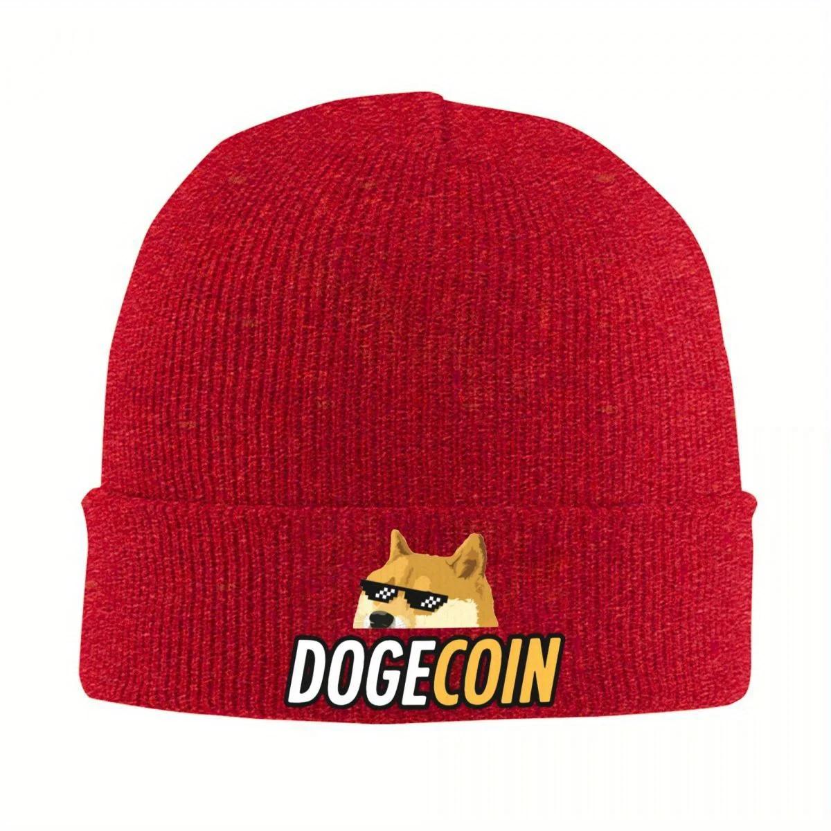 New Dogecoin Doge Knitted Caps Beanies Winter Hats Acrylic Bitcoin Wallstreetbets GME WSB Stock Stonks Trader Meme Crochet