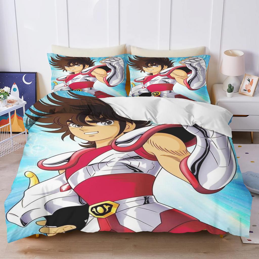 3d Print Cartoon S-Saint Seiya Bedding Sets Comforter Quilt Bed Cover Duvet Cover Pillow Case 2-3 Pieces Sets Bedroom Decoration