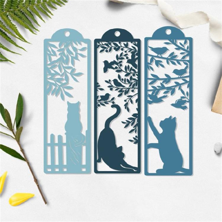 Window Kitten Cutting Dies Scrapbooking Stencils Carbon Steel Dies Cut Stencils for Card Making Photo Album Decoration