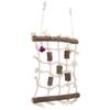 3 Pcs Parakeet Toy Wooden Block Cotton Rope Climbing Net with Molar Stone Strings Swing Toy for