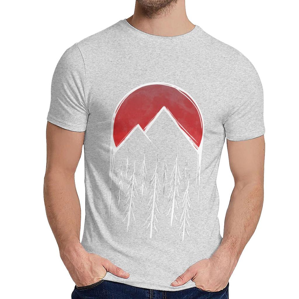 Man S O Neck Twin Peaks Red Pine Tree Moon Short Sleeve Arrival For