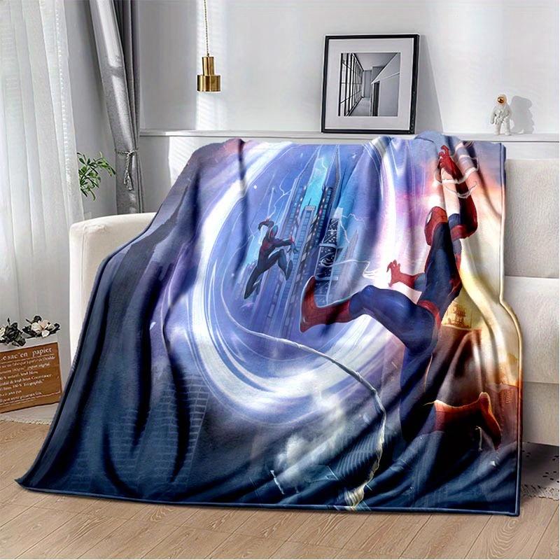 1 peça Manta com Estampa do Homem-Aranha - Macia, Cobertor para Todas as Estações para Sala de Estar, Quarto, Presente Personalizado com Design Adorável de Desenho Animado