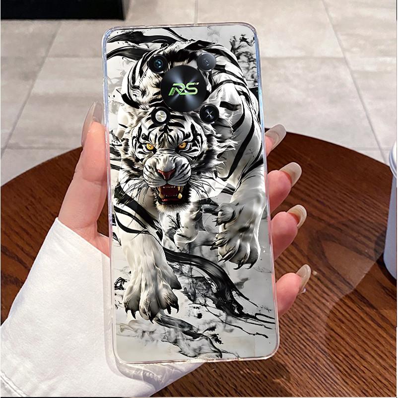 Hülle Für ITEL RS4 S666LN Gehäuse Luxus Niedlich Liebesherz Hase Lustiges Muster Transparentes TPU Weiches Silikon Handyhülle Rückseite