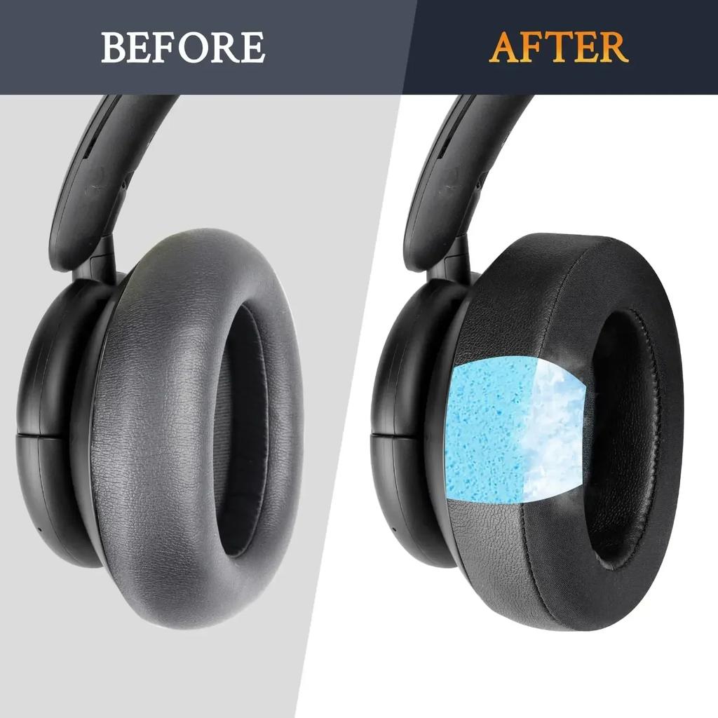 Kjølende gel øreputer for Anker Soundcore Life Q30/Q35 hodetelefoner, øreputer med is-silke stoff erstatning