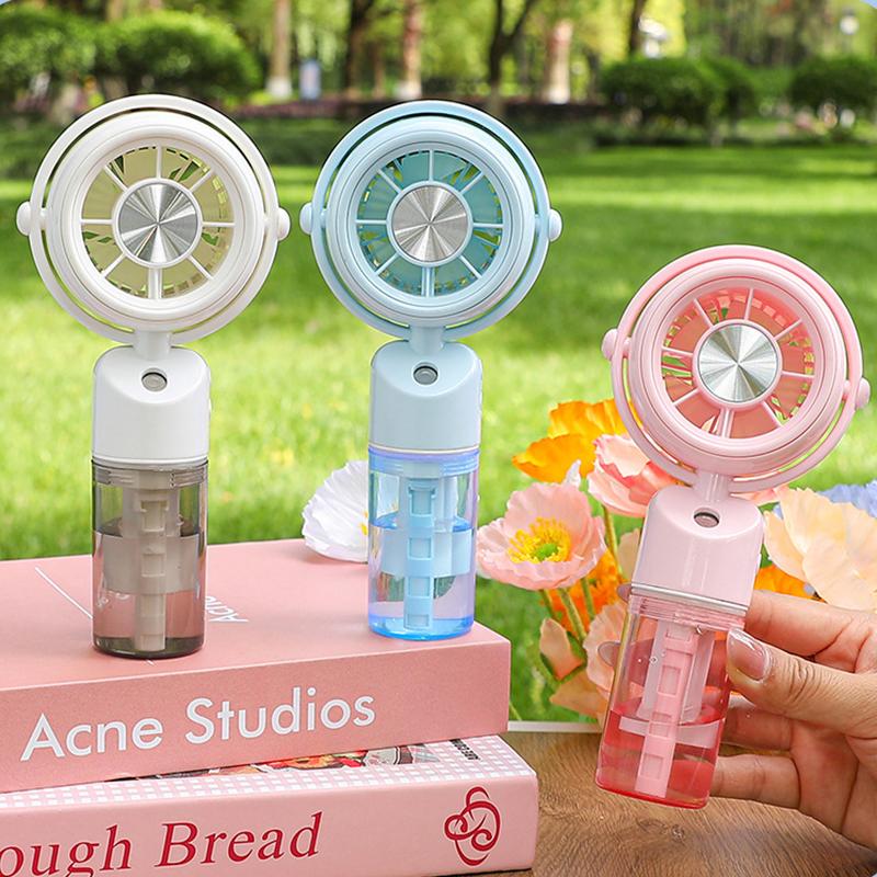 Rechargeable Handheld Misting Fan-Portable Battery Operated Water Mist Fan With 3 Adjustable Speed-Cooling Fan