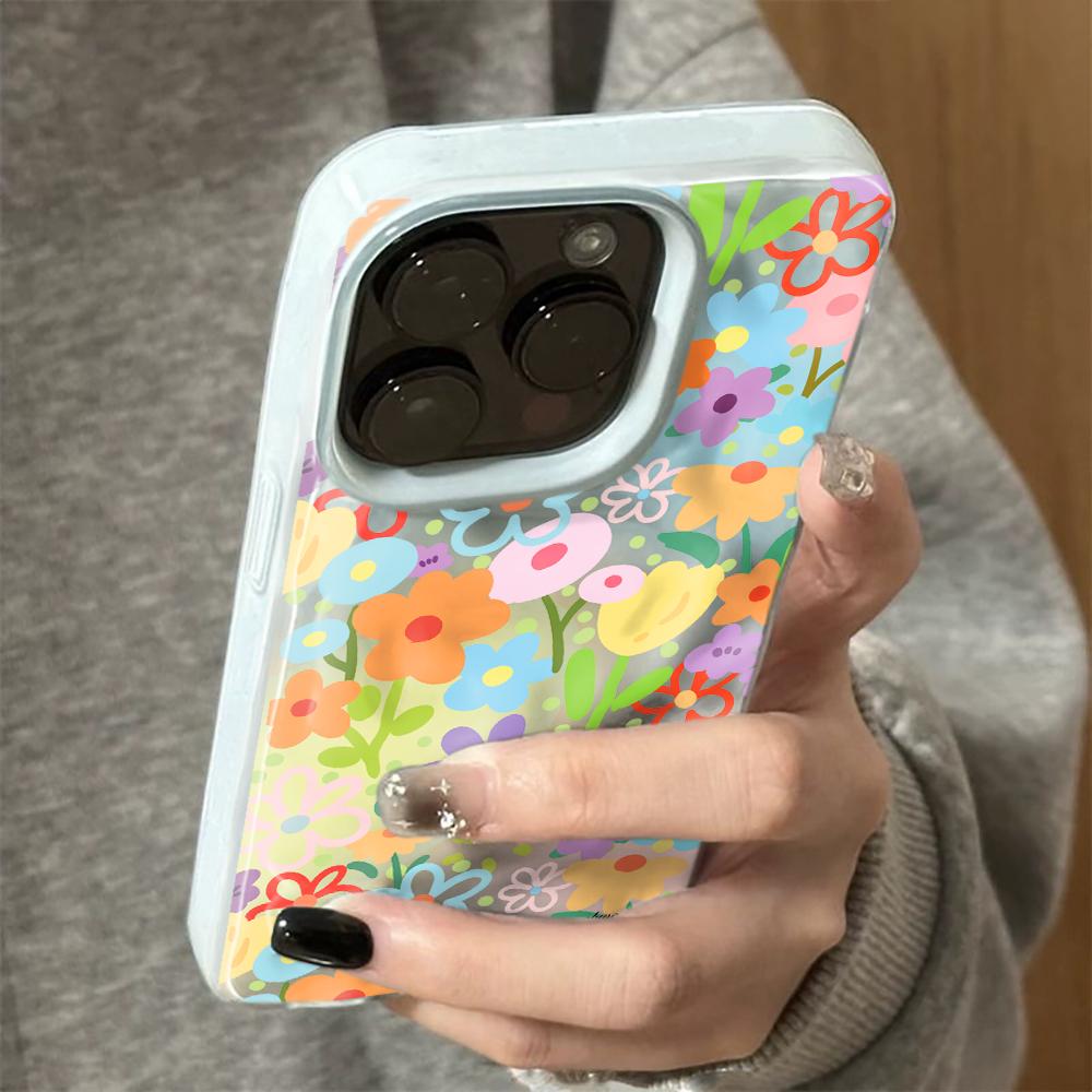 

Wavy Texture Colorful Floral Phone Case For iPhone 15 16 17 Pro Max 14 13 12 11 Plus 17 Air Simple Wrinkled Texture TPU Cover iPhone 15