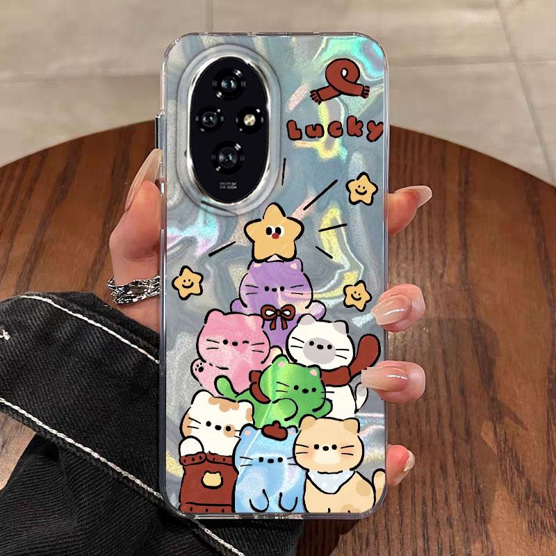 For Honor 400 Lite 200 Pro 200 Lite 5G Phone Cover Cartoon Cat Leopard Print Patterns Fashion Soft TPU Bumper For Honor 400 Lite