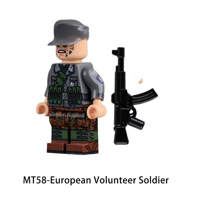 WK2 Militär Armee Soldaten Figuren Bausteine Korps Kavallerie Offizier Tarnung Reiter Zubehör Steine Spielzeug