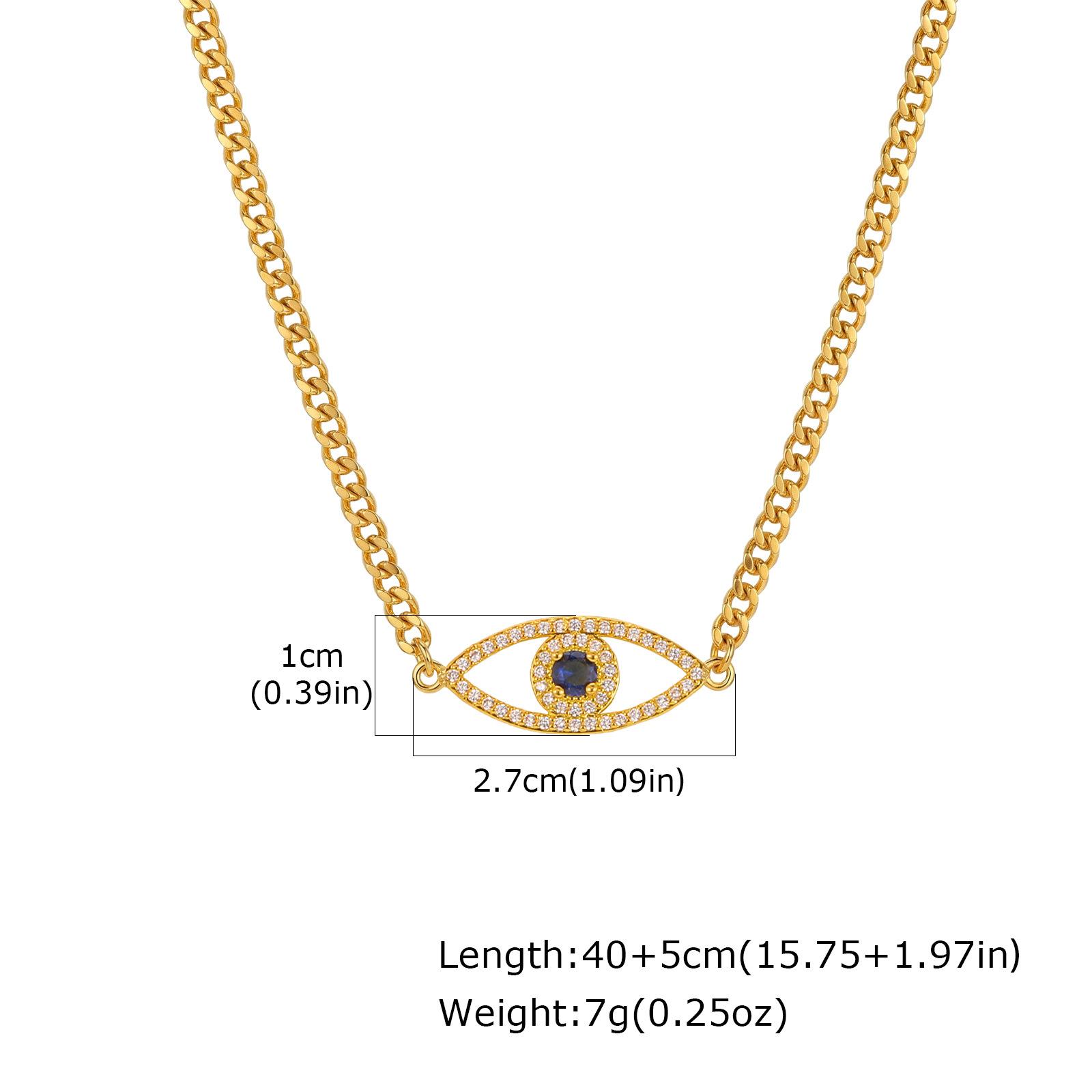 Vintage Versatile Women S Necklace, Stainless Steel Grinding Chain Copper Devil S Eye Necklace Nc-2584 золотой
