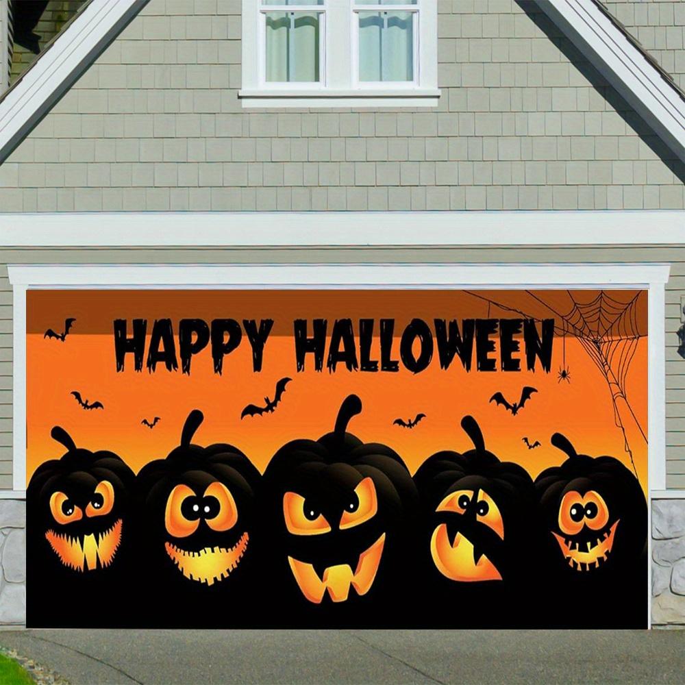 2D banner 1 piece, Halloween garage door banner decoration, multifunctional pumpkin design, Fall, Christmas, Thanksgiving 100x150cm