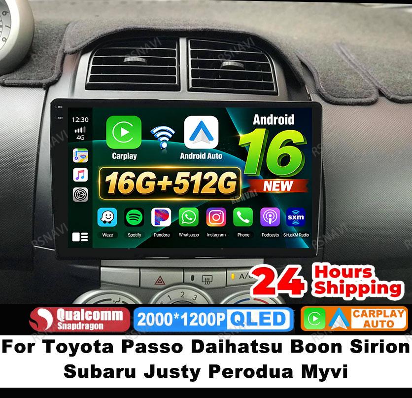 Car Radio Android 16 For Toyota Passo Daihatsu Boon Sirion Subaru Justy Perodua Myvi DSP 4G LTE BT Stereo Head Unit Multimedia