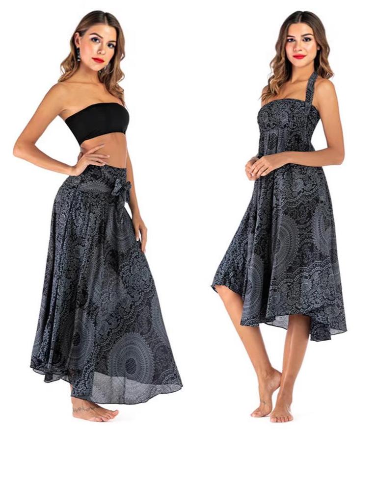 Bohemian Cross-Border Beach Dress: Thai-European-American Style, Two-Wear with Large Hem