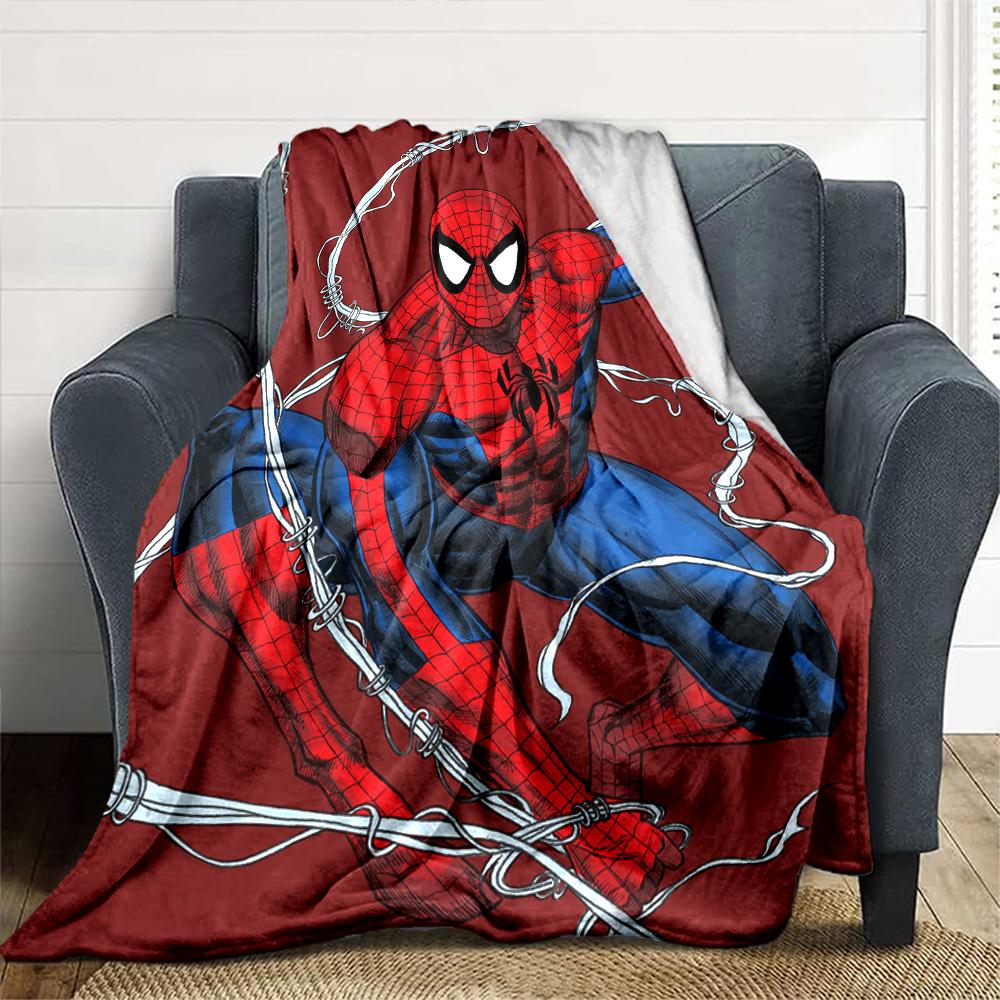 Spiderman Wonder Flannel Blanket Super Soft Warm Cozy Blanket For Sofa Bed Office Travel Allseason Home Decor Gift