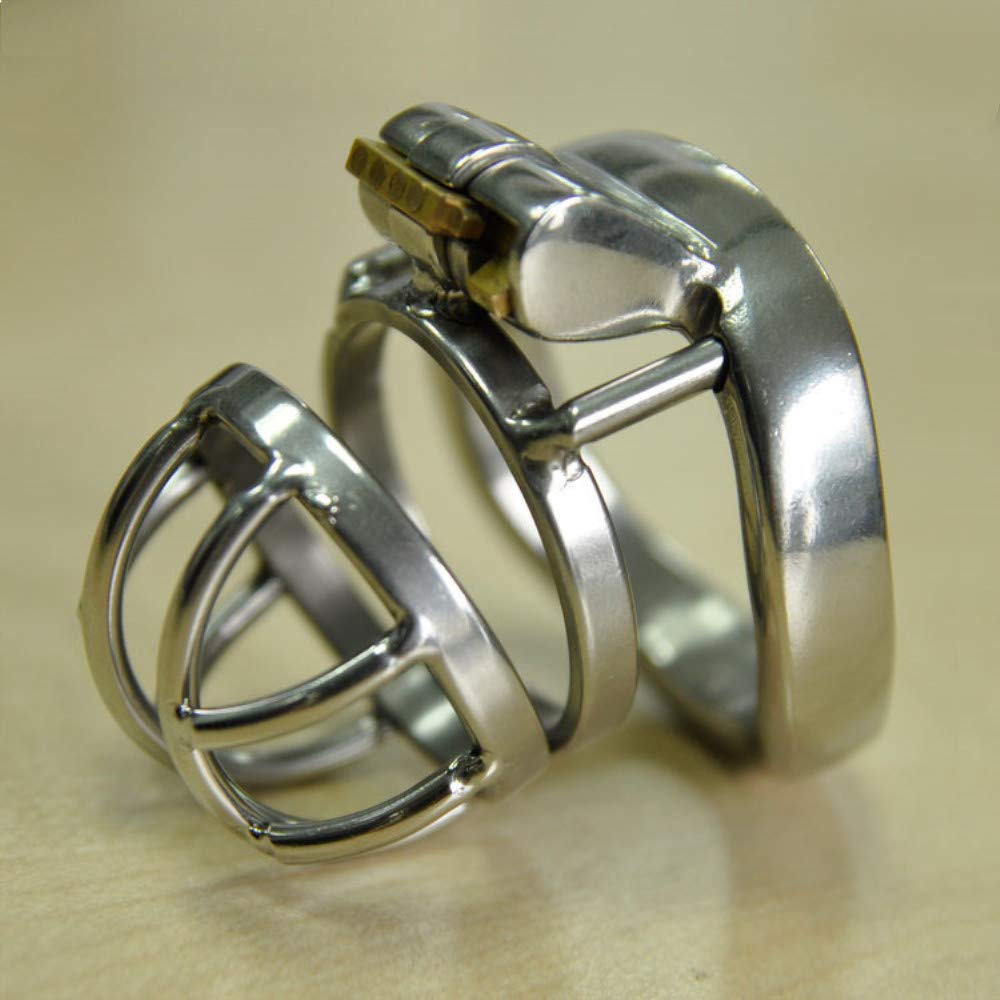 Semaxy Chastity Belt Chastity Lock for Men Penis Restraint Adjustable Training Goods Play Stainless Steel Restraint (50mm)